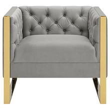 Enterprise Tufted Velvet Chair in Grey